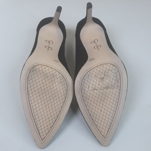 Jessica Simpson Leevie Perforated Black Pointed Toe Heels 9M Office Party Event - Picture 11 of 13